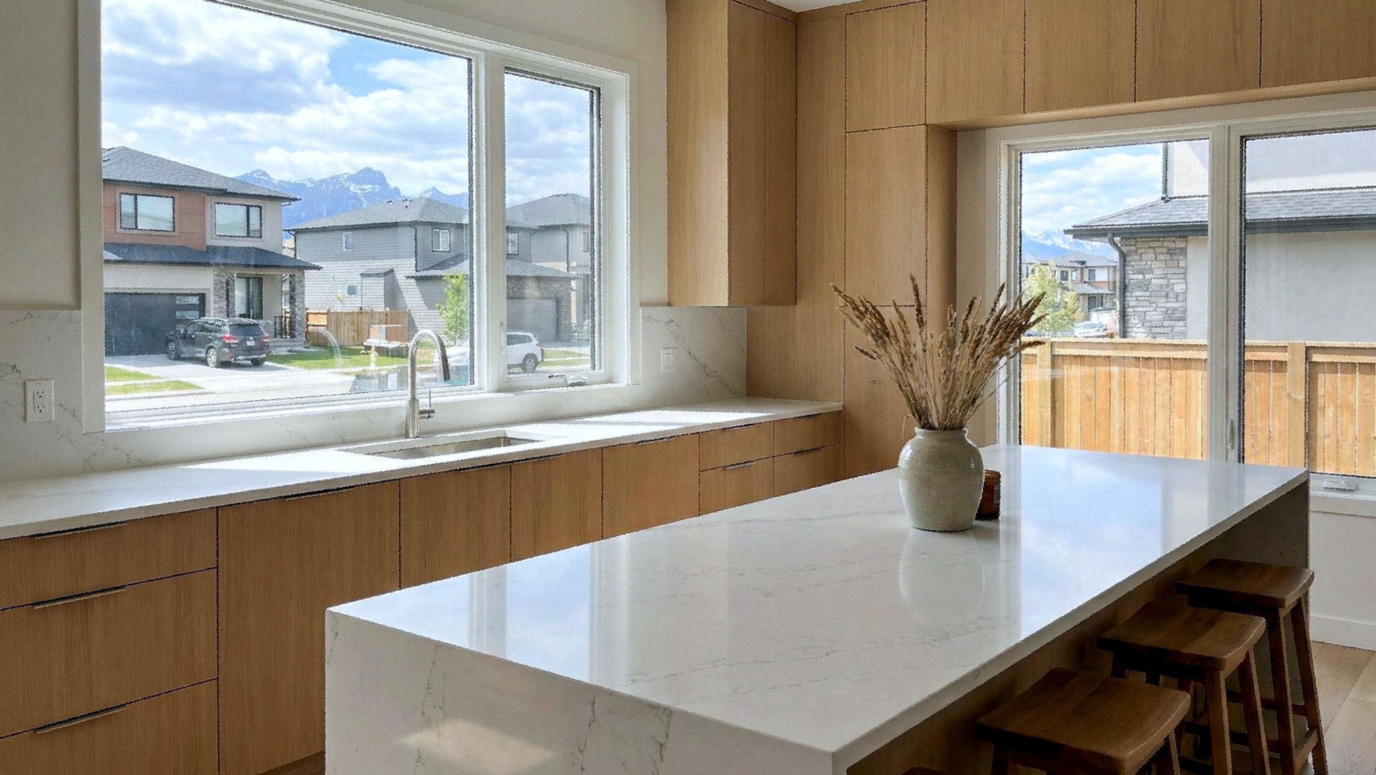 Modern Oak Kitchen renovation in Alberta